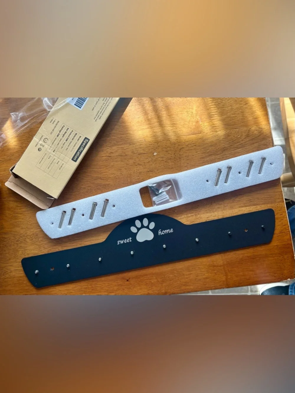 Sweet Home Paw Print Wall Key Holder - Black